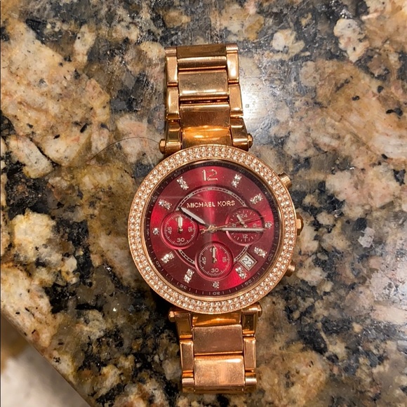 Michael Kors Parker watch (rose gold/red) MK6106 - Picture 1 of 3